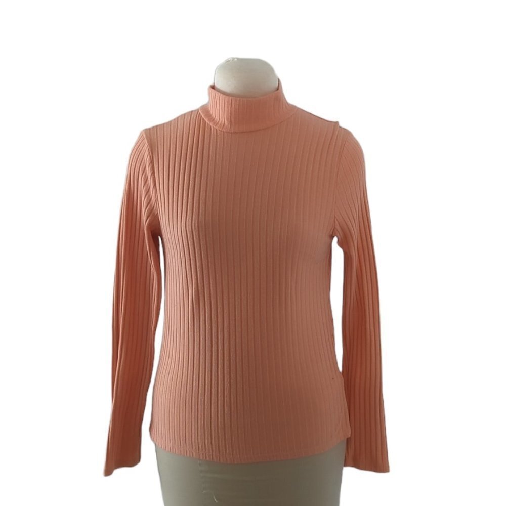 Topshop Ribbed Mock Neck Knit Top - Picture 1 of 4